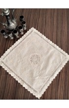 Dantelli Keten Sehpa Örtüsü 45x45