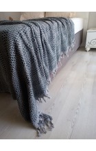 Koyu Yeşil ve Gri Renkli Zincir Desenli Çift Kişilik Pike